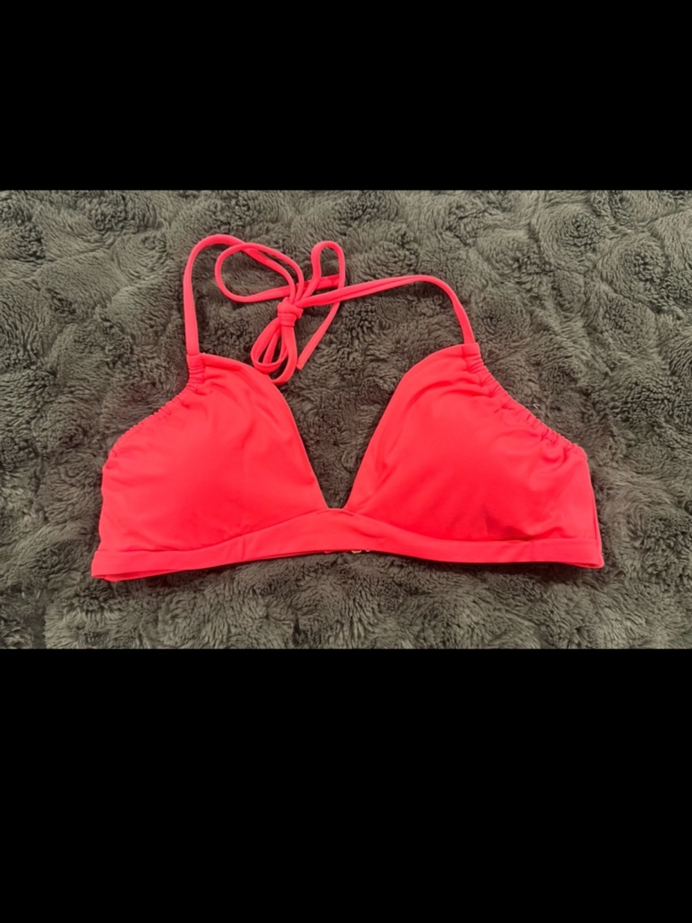 Victoria's Secret Neon Coral Triangle Bikini Top